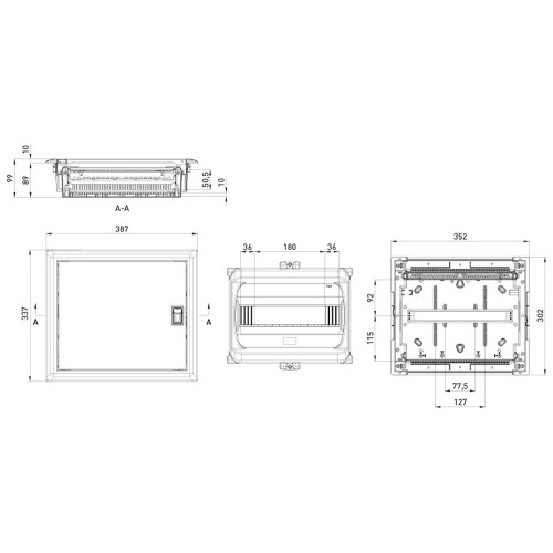 Пластиковый корпус на 14 модулей, встраиваемый, IP40 e.plbox.industrial.w.14 ENEXT i0600002
