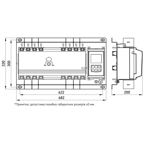 Устройство АВР 630A, 3p, e.industrial.ats.3.630 ENEXT i088020