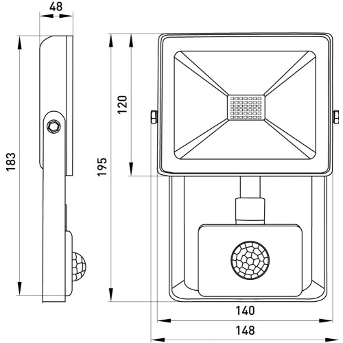 Прожектор светодиодный с датчиком движения 30Вт, 6000К, e.LED.flood.stand.sensor.30.6000 ENEXT l0790008