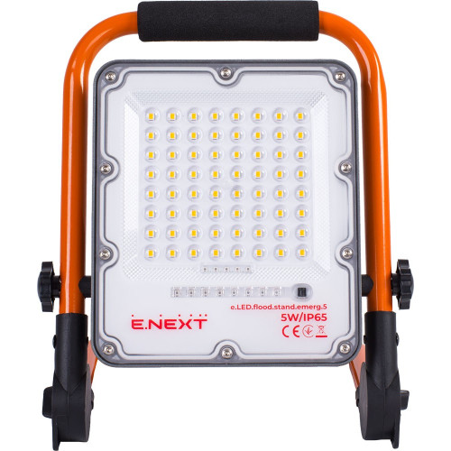 Прожектор светодиодный аккумуляторный 5Вт, e.LED.flood.stand.emerg.5 ENEXT l0790012