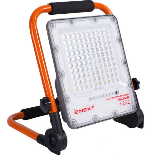 Прожектор светодиодный аккумуляторный 10Вт, e.LED.flood.stand.emerg.10 ENEXT l0790013