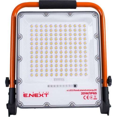 Прожектор светодиодный аккумуляторный 20Вт, e.LED.flood.stand.emerg.20 ENEXT l0790014