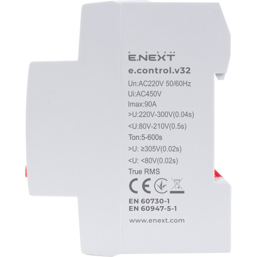 Реле контроля напряжения однофазное 32А с индикацией, e.control.v32 ENEXT p0690031