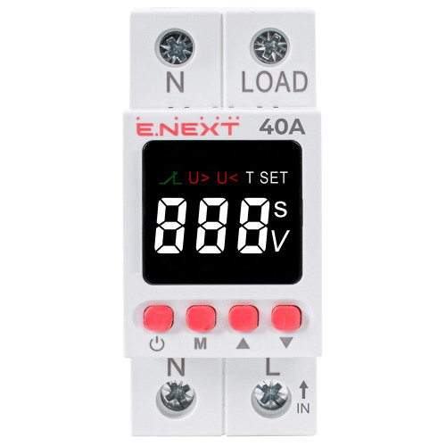 Реле контроля напряжения однофазное 40А с индикацией, e.control.v40 ENEXT p0690032