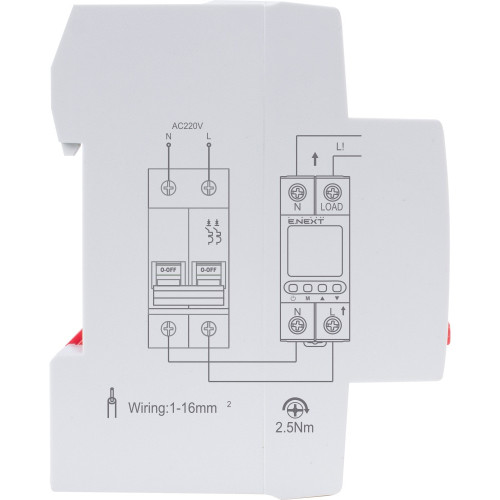 Реле контроля напряжения однофазное 40А с индикацией, e.control.v40 ENEXT p0690032