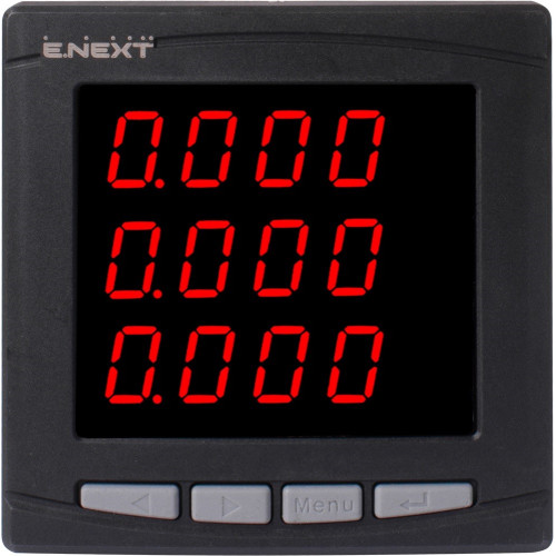 Цифровой амперметр врезной 96х96мм, АС 230В, 5А, e.meter.pro.96.a.led ENEXT p079001