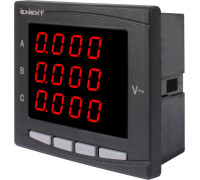 Цифровой вольтметр врезной 96х96мм, АС 230В, 0-450В, e.meter.pro.96.v.led