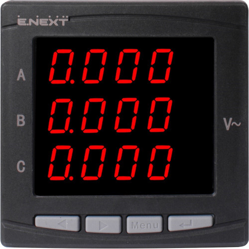 Цифровой вольтметр врезной 96х96мм, АС 230В, 0-450В, e.meter.pro.96.v.led ENEXT p079002