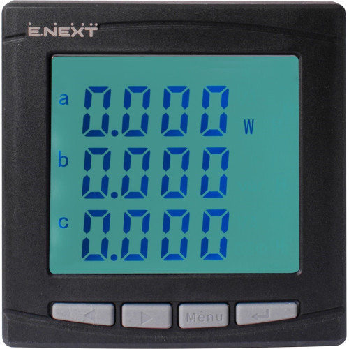 Анализатор параметров сети 96х96мм, АС 230В, 5А, 0-450В, RS-485, LCD, e.meter.pro.96.m.lcd ENEXT p079003