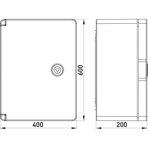 Корпус из ABS-пластика с непрозрачной дверцей 600x400x200мм IP65, e.plbox.pro.p.60.40.20 ENEXT p084107