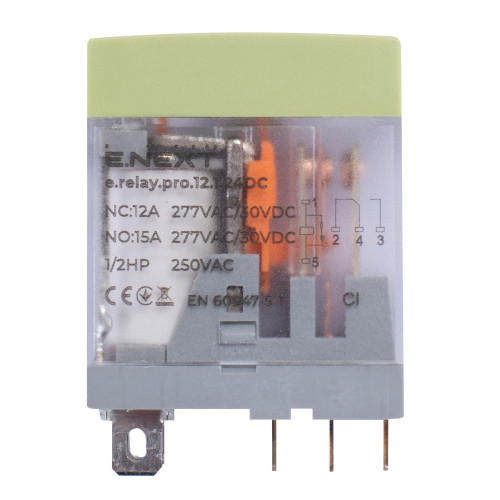 Реле промежуточное 12А, 1 группа контактов, катушка 24В DC, e.relay.pro.12.1.24DC ENEXT p091002