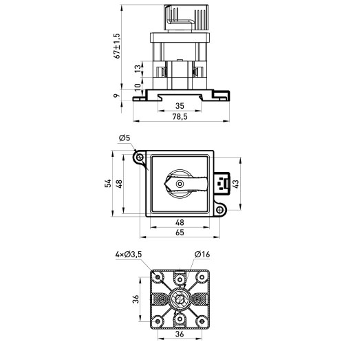 Пакетный переключатель 1-0-2, 10А, 1 полюс, e.cs.pro.1-0-2.1.10 ENEXT p093021