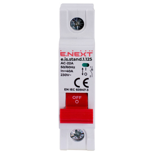 Выключатель нагрузки на DIN-рейку 125А, 1р, e.is.stand.1.125 ENEXT s082003