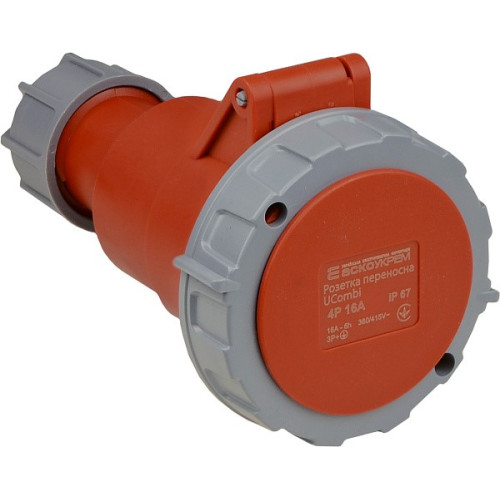 Розетка переносная 16А, 4P, IP67, UCombi АСКО-УКРЕМ A0080010125