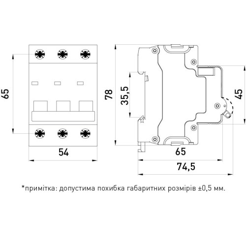 Автомат 16 А, 3-фазный, тип В, e.mcb.stand.60.3.B16 Enext s001126