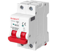 Автомат 32 А, 2-полюсный, тип В, e.mcb.stand.60.2.B32 Enext