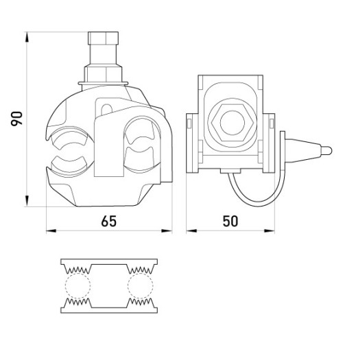 Прокалывающий зажим для СИП 16-120 мм кв, e.pricking.clamp.pro.16.120.16.120 Enext p028005