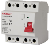 Диф. выключатель 40А, 30мА, 4 полюса, тип АС, e.rccb.pro.4.40.30 Enext