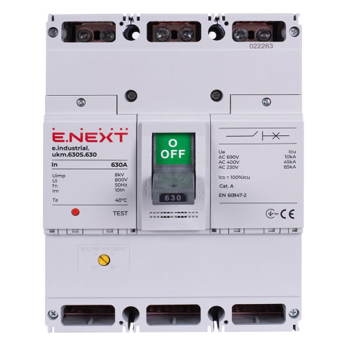 Силовой автомат 630 А, трехфазный, 70кА, e.industrial.ukm.630S.630 Enext i0010011