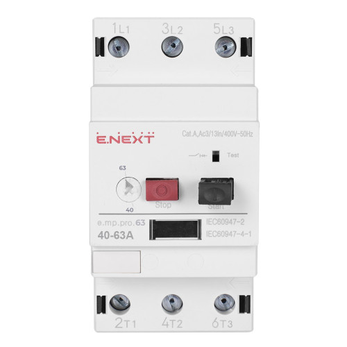 Автомат для защиты двигателя 63А, e.mp.pro.63 Enext p004010