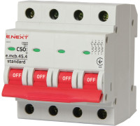 Модульный автоматический выключатель 4р, 50А, C, 4,5 кА, e.mcb.stand.45.4.C50 Enext