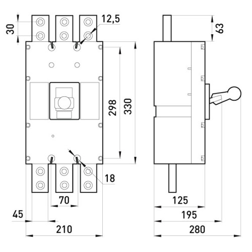 Силовой автомат 1000 А, трехфазный, 40кА, e.industrial.ukm.1000S.1000 Enext i0010023