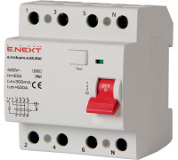 Диф. выключатель 63А, 300мА, 4 полюса, тип АС, e.rccb.pro.4.63.300 Enext