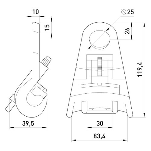 Подвесной зажим 25-120 кв.мм, тип А, ehclamp.pro.1a.25.120 Enext p026001