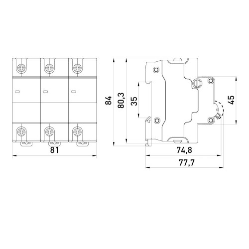 Автомат 125 А, 3-фазный, тип D, e.mcb.stand.100.3.D125 Enext s026004