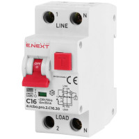 Дифференциальный автомат 16А, 30мА, кривая С, тип А, e.rcbo.pro.2.C16.30 Enext
