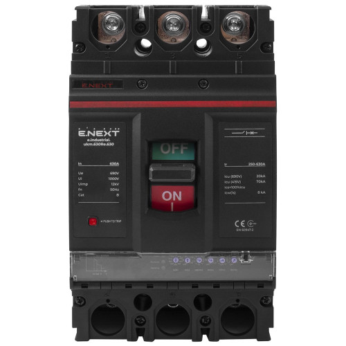 Силовой автомат с электронным расцепителем 630 А, 3-фазный, e.industrial.ukm.630Re.630 Enext i0770047