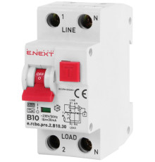 Дифференциальный автомат 10А, 30мА, кривая В, тип А, e.rcbo.pro.2.B10.30 Enext