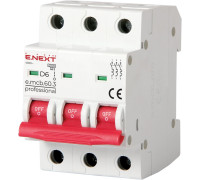 Автомат 6 А, 3-фазный, тип D, e.mcb.pro.60.3.D.6  Enext