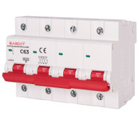Автомат 63 А, 4-полюсный, тип С, e.mcb.stand.100.4.C63 Enext