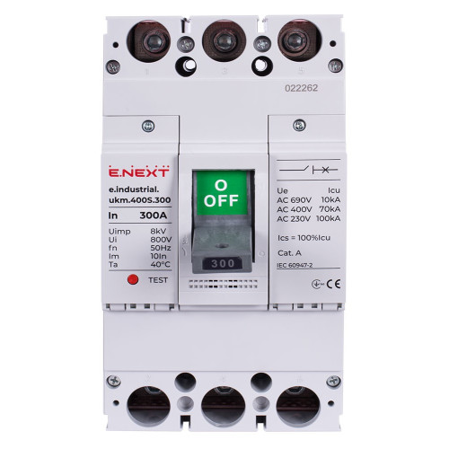 Силовой автомат 300 А, трехфазный, 70кА, e.industrial.ukm.400S.300 Enext i0010027
