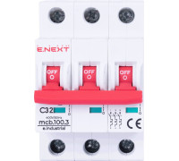 Автомат 32 А, 3-фазный, тип С, e.industrial.mcb.100.3.C32 Enext