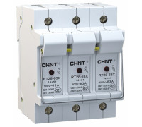 Держатель предохранителей 3P 10x38 с индикацией, NRT28-32X