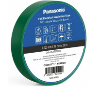 Изоляционная лента ПВХ зеленая, 20м, 0.125х18мм Panasonic