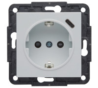 Розетка с заземлением и USB тип С, белый, Lumina-2 WL4850 Hager