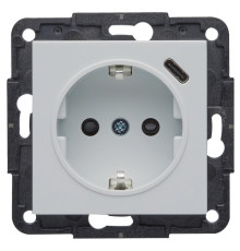 Розетка с заземлением и USB тип С, белый, Lumina-2 WL4850 Hager