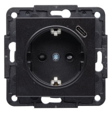 Розетка с USB тип С, черный, Lumina WL4853 Hager