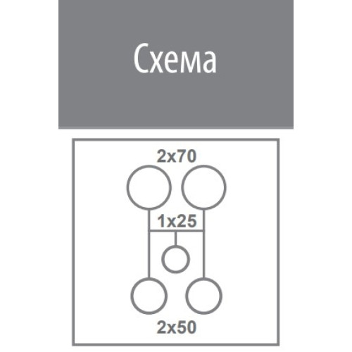 Блок распределительный 192А, OUT: 1x4-70; 2x4-50; 1x4-25, EDBM-6/N ETI 1102416