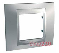 Рамка 1 пост, матовый хром, Unica MGU66.002.038 Schneider