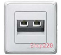 Механизм розетки телефонной двойной 2хRJ11, белый, 773639 Legrand Cariva