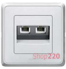 Механизм розетки телефонной двойной 2хRJ11, белый, 773639 Legrand Cariva