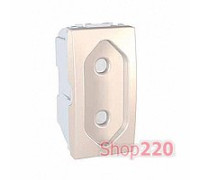Розетки без заземления, плоская, 1 модуль, слоновая кость, Unica MGU3.031.25 Schneider