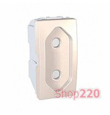 Розетки без заземления, плоская, 1 модуль, слоновая кость, Unica MGU3.031.25 Schneider