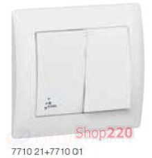 Механизм выключателя 2-клавишного IP44 с обрамлением, белый, Galea Life 771021 Legrand