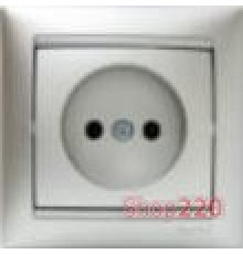 Механизм розетки 2К (без заземления), 16А, алюминий, Legrand 770116 Valena
