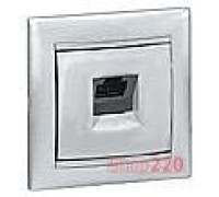 Механизм розетки телефонной RJ11, одинарная, алюминий, Legrand 770138 Valena